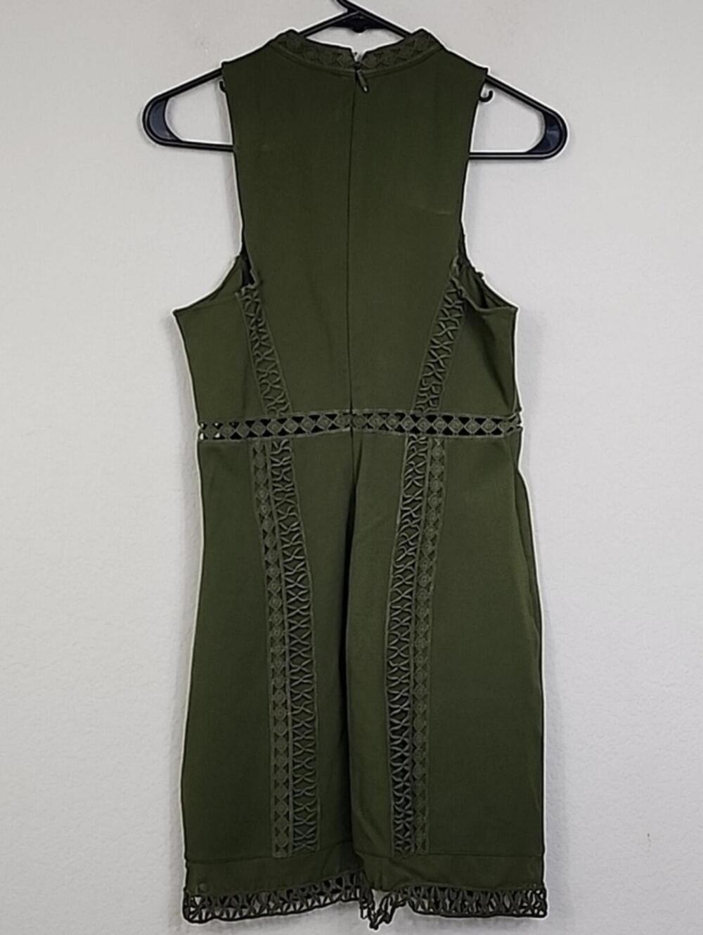 Free People $250 Dark Green Mini Dress - Picture 4 of 4